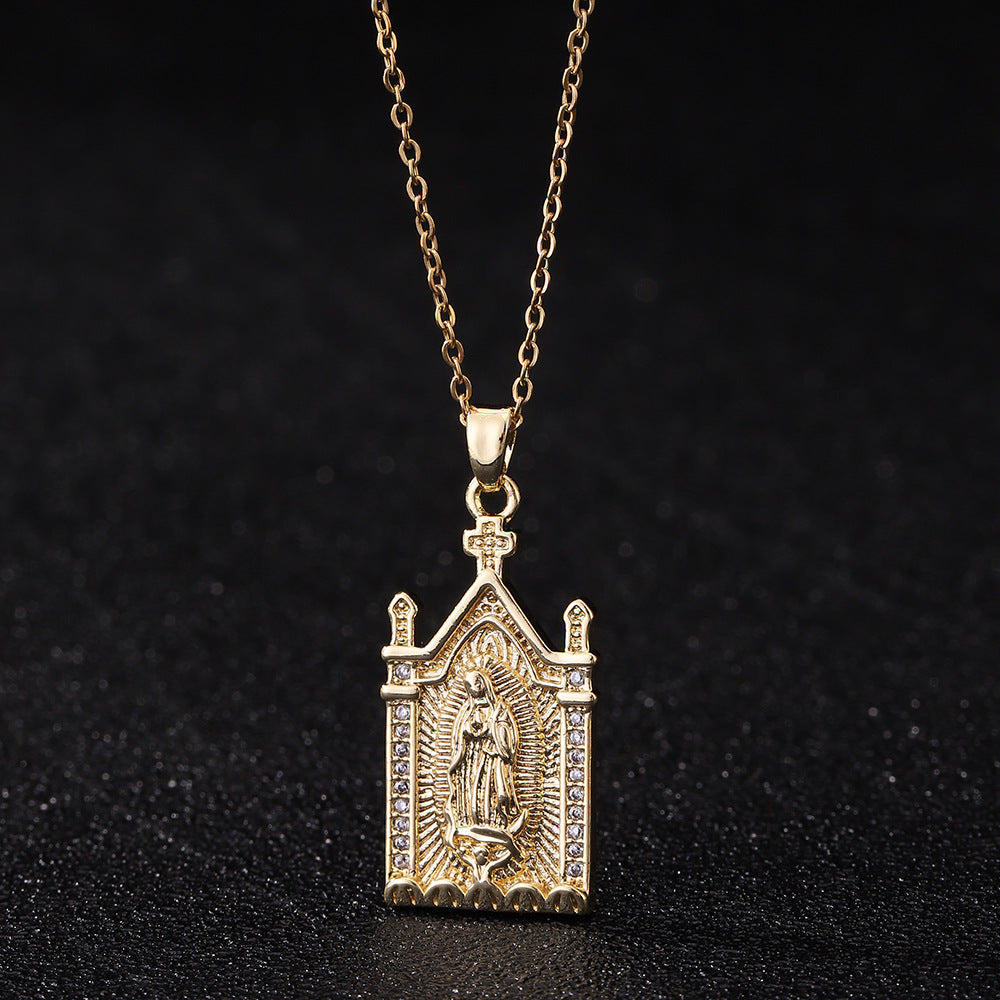 Virgin Mary Pendant Female Light Luxury Necklaces