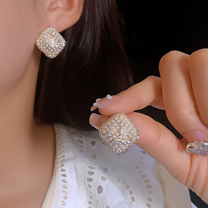 Diamond Pearl Affordable Luxury Style High-grade Earrings