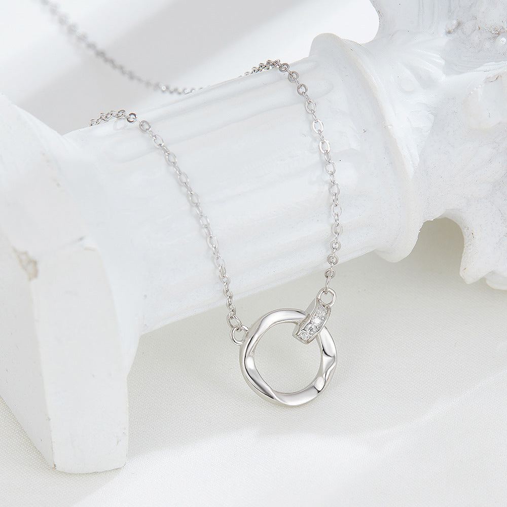 Colliers doubles simples en argent sterling Mobius Strip pour femmes