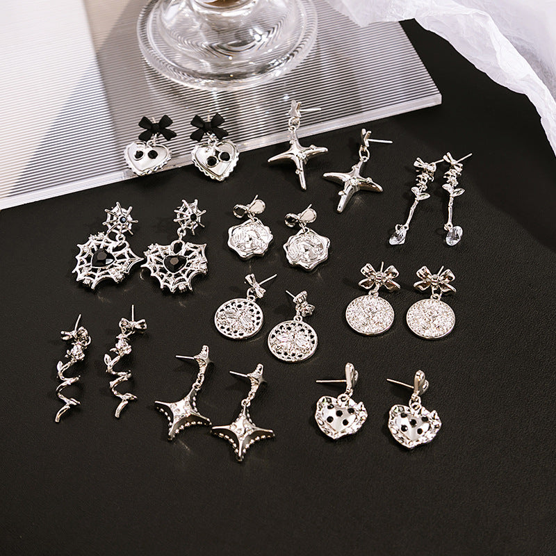 Needle Variety Creative Sweet Cool Circle Heart Earrings