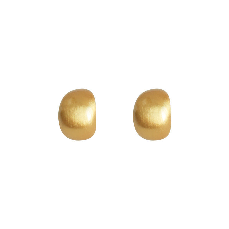 Women's Frosted Brushed Texture Bean-shaped Fashionable High-grade Earrings
