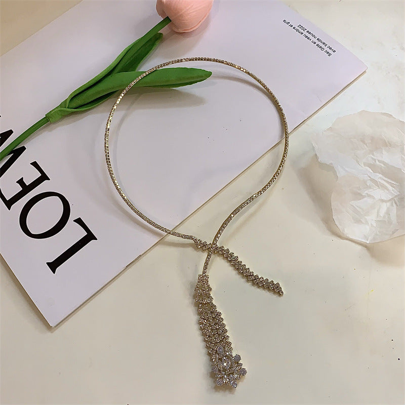 Party Full Diamond Rhinestone Design Clavicle Necklaces