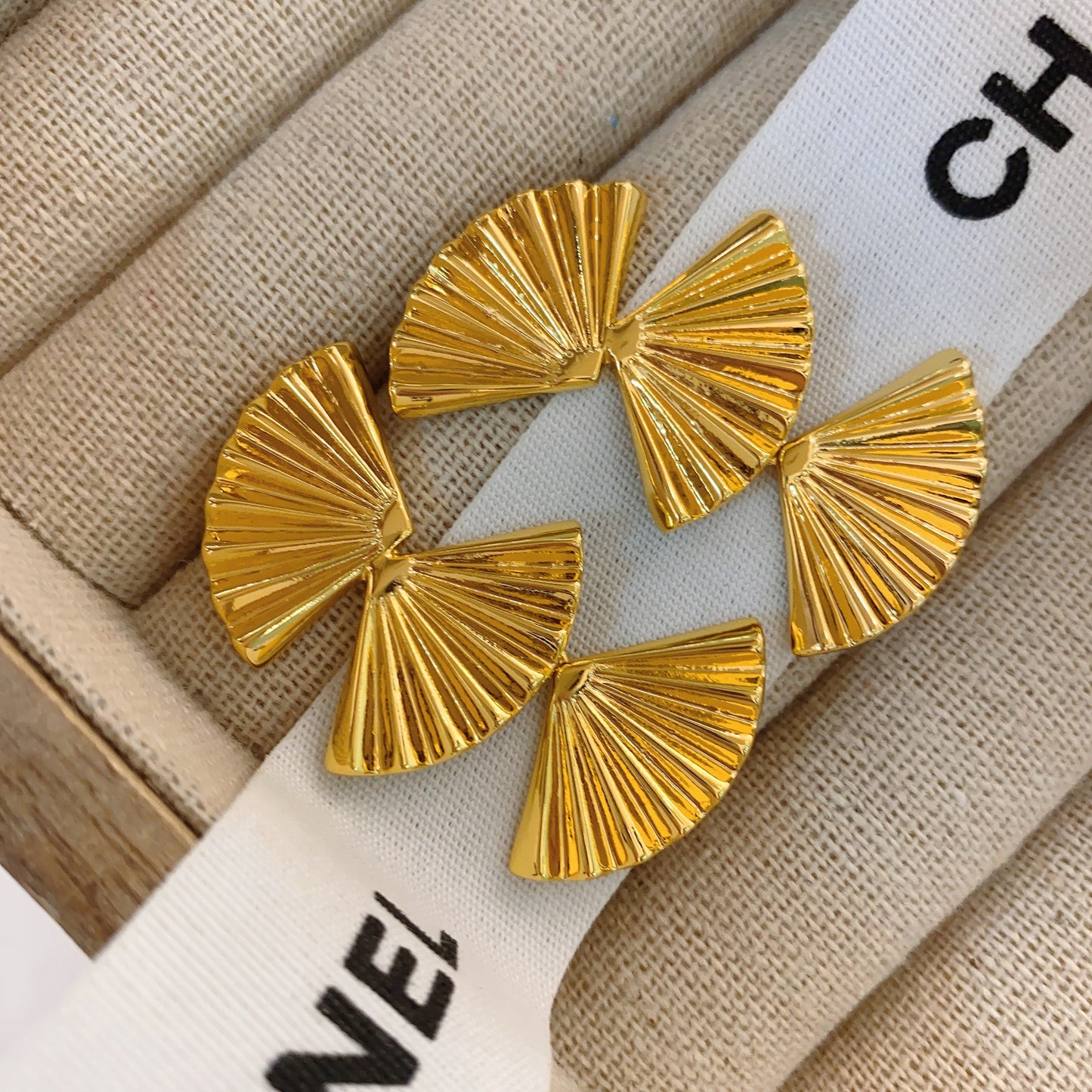 Women's French Retro Chinese Ethnic Sier Fan-shaped Long Rings