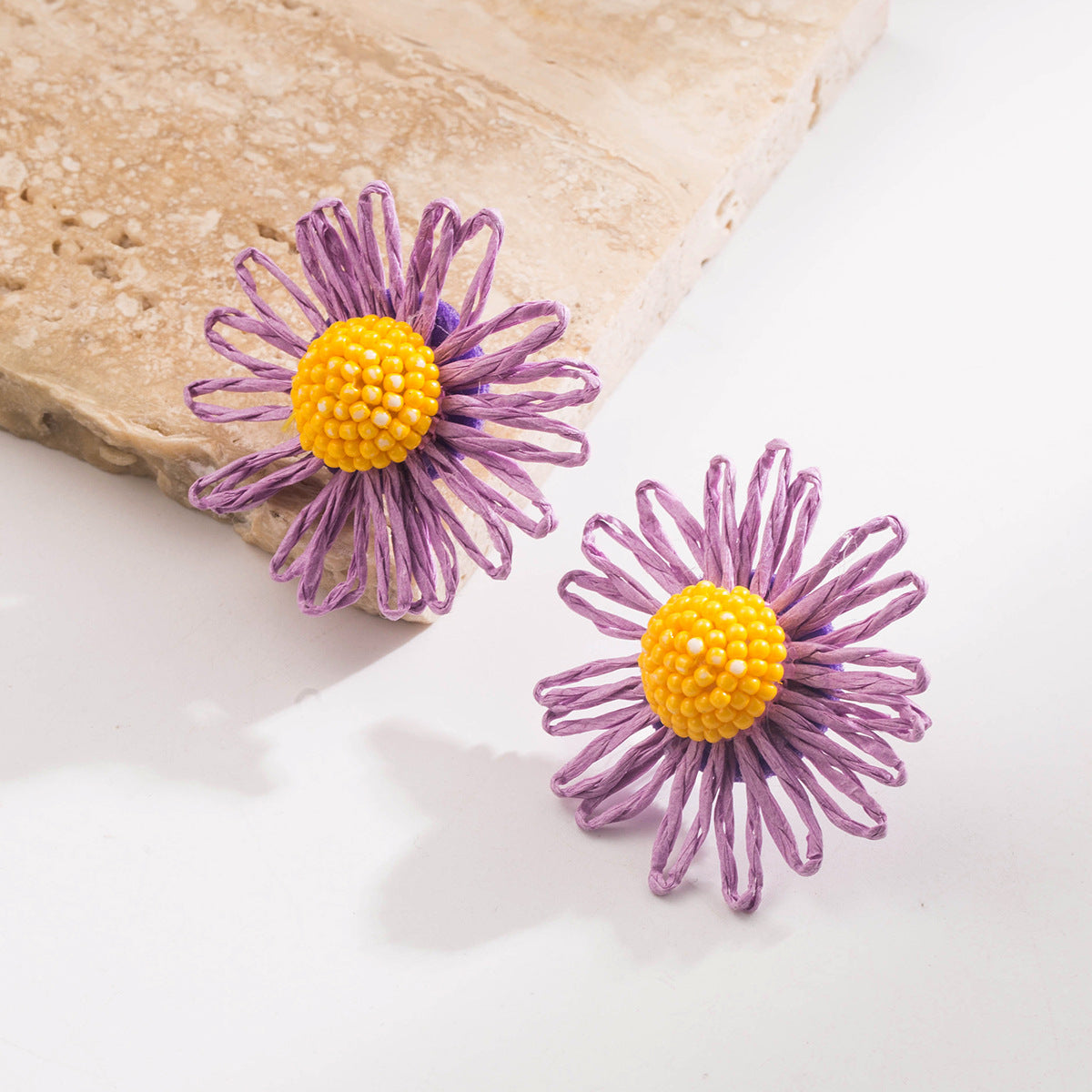 Fashion Sweet Small Fresh Hand-woven Raffia Artificial Rings
