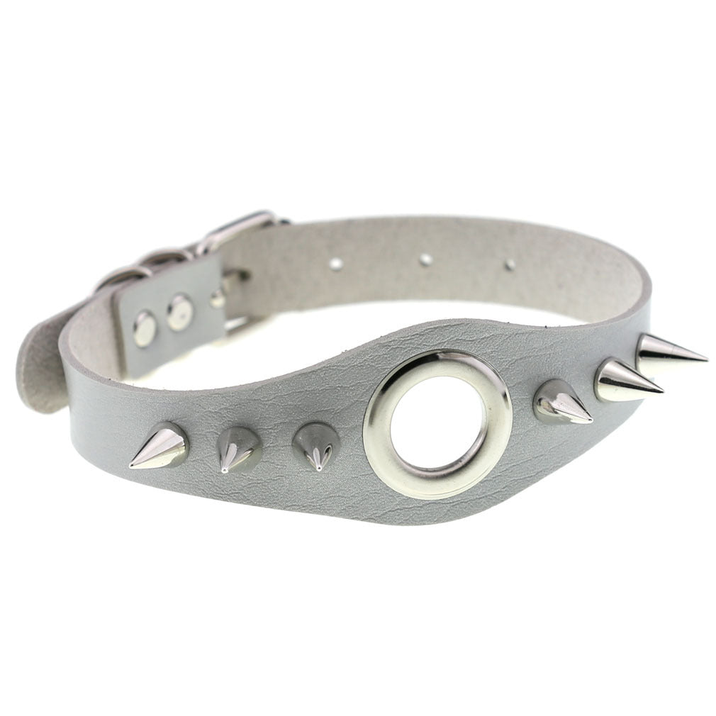 Punk Goth Leather Rivet Pointed Nail Personality Necklaces
