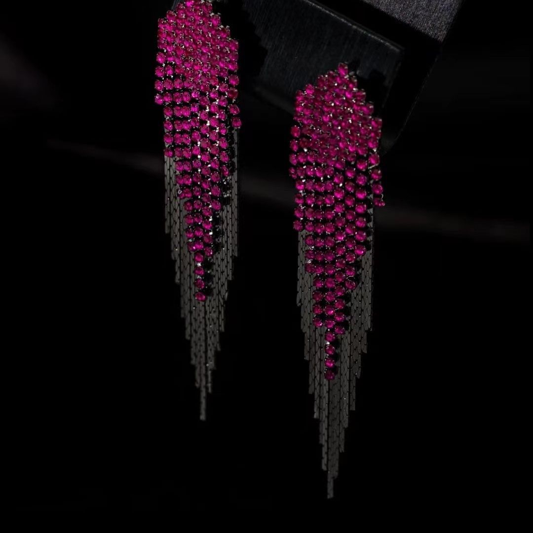 Women's Tassel Fashion Long Elegant Personalized Light Earrings