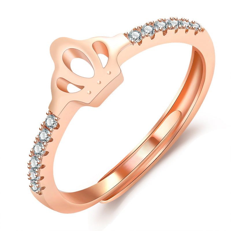 Anmutige Micro-Strass-Krone für Damen, Hipster-Ringe