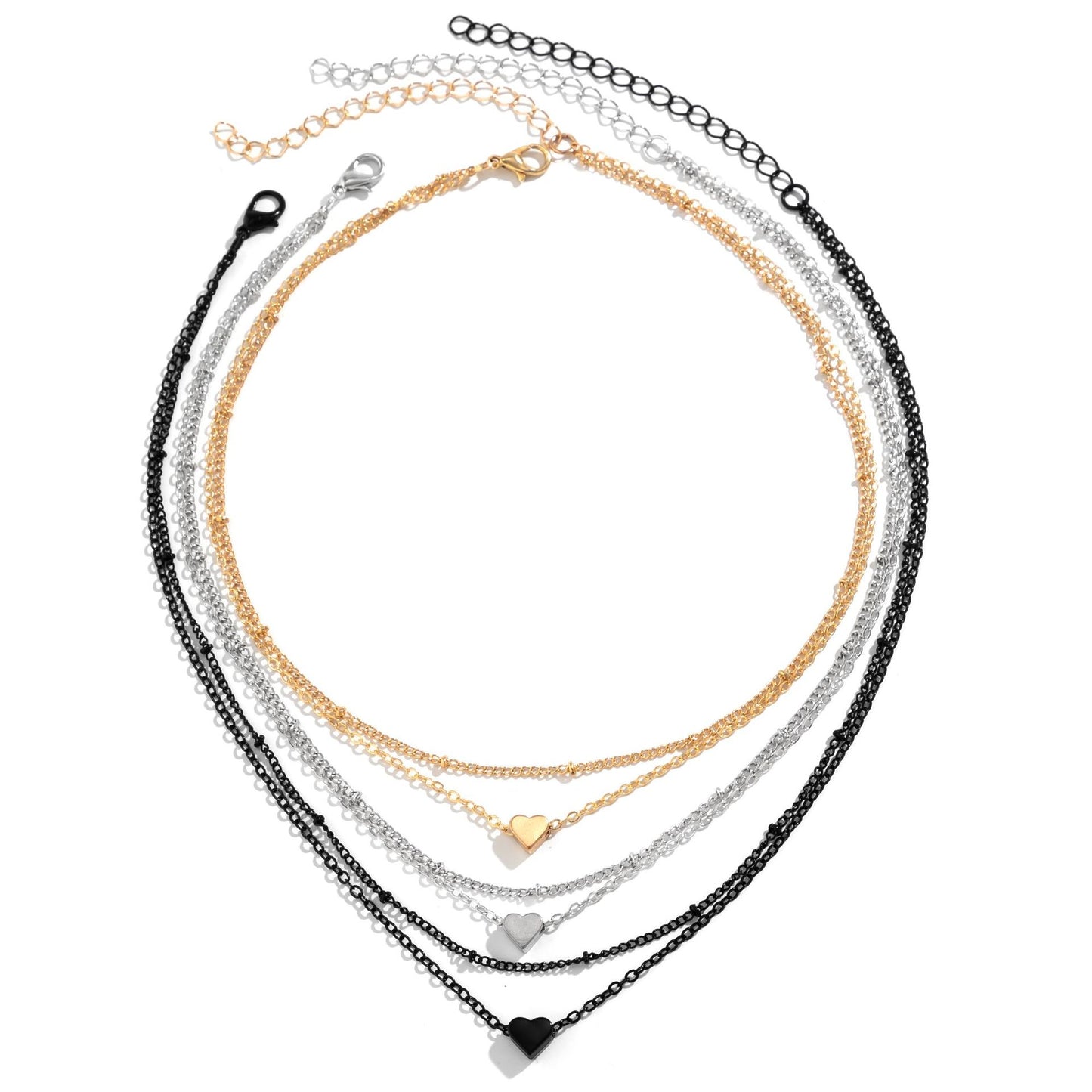 Damen-Halsketten mit geometrischer Kugel, gemischte Farben, schmale Kette