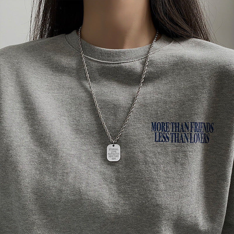 Sweater Chain Hemp Flowers Small Letter Light Luxury Necklaces