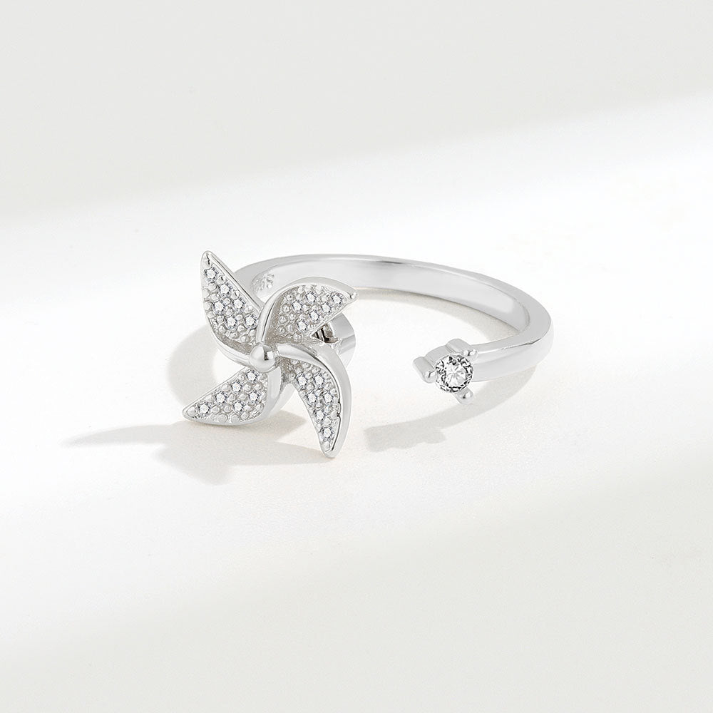 Windmill Opening Adjustable Index Finger Fashion Graceful Personality Light Rings