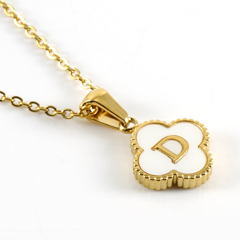 Women's Four-leaf Clover Pendant Stainless Steel Gold Necklaces