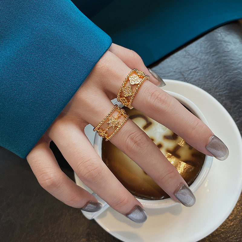 Charakter goldene offene weibliche Temperament-Wildringe