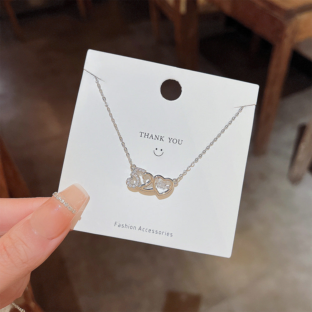 Women's Exquisite Inlaid Zirconium Clavicle Chain Pendant Valentine's Day Accessories Necklaces