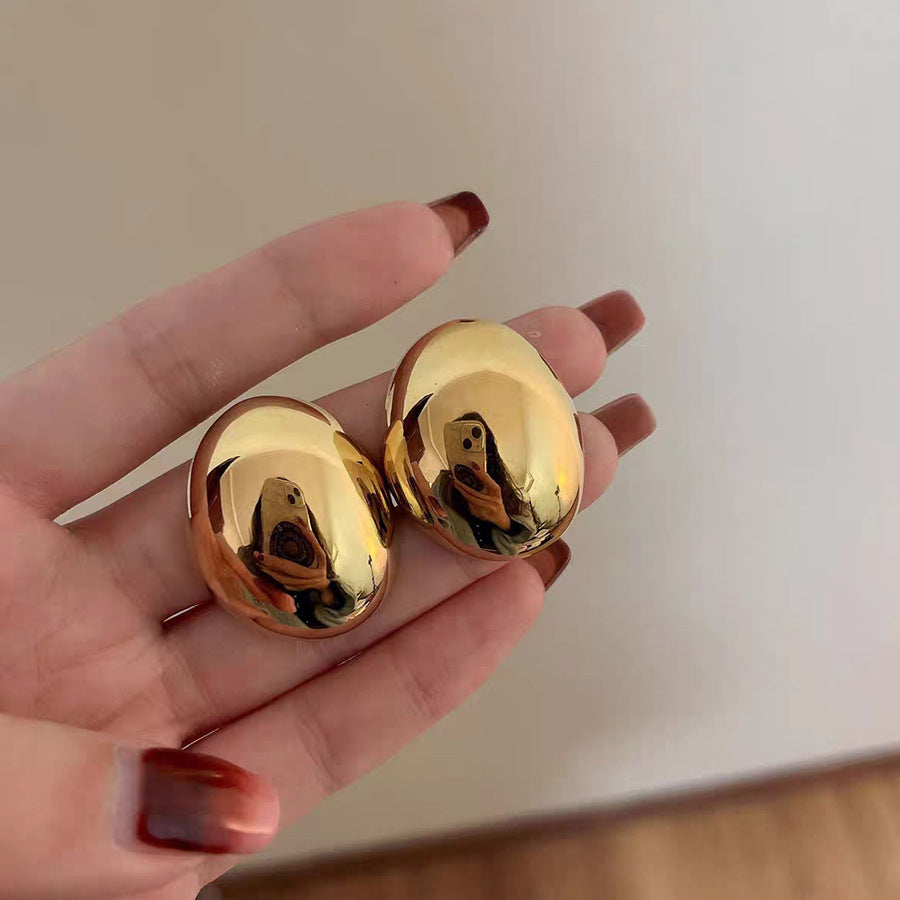 Women's Large Three-dimensional Design Advanced Sier Exaggerated Earrings