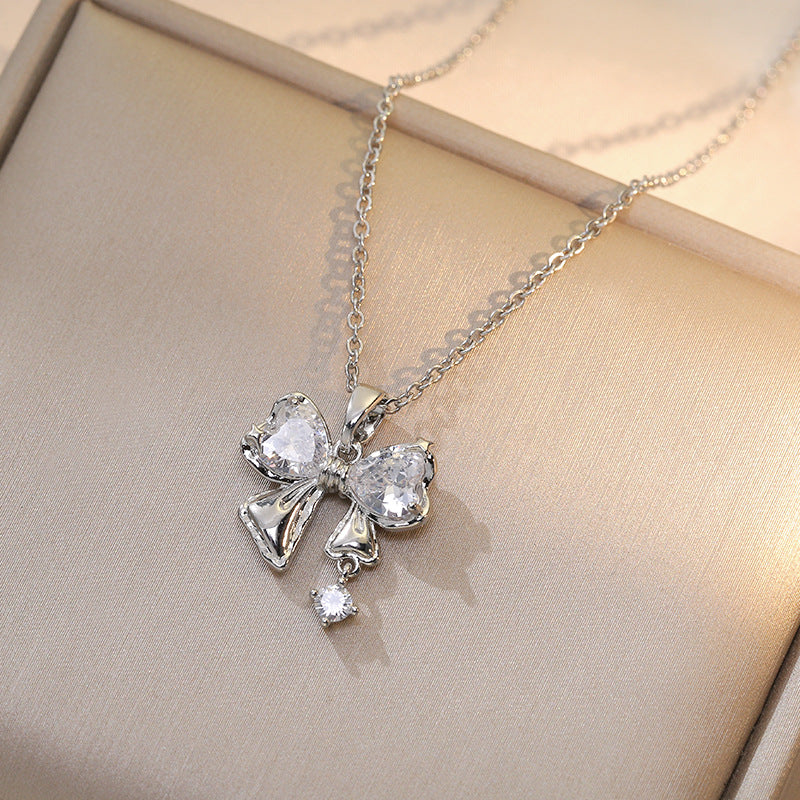 Colliers de diamants papillon de style coréen Fan