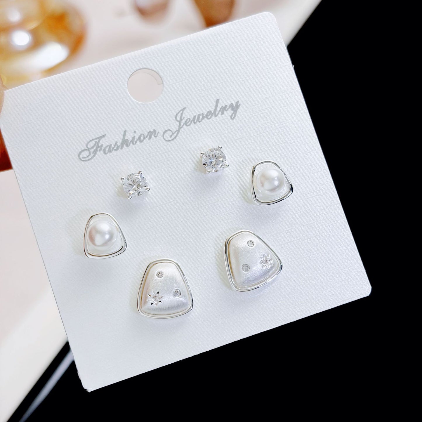 Women's Three Pairs Storage Ear High Sense Earrings