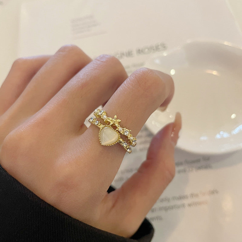 Personalized Design Love Opal Open Tide Index Finger Ring