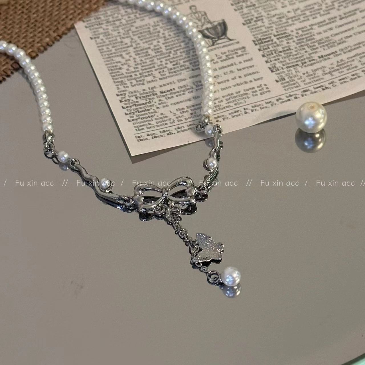 Pearl Butterfly Tassel Female Affordable Luxury Necklaces