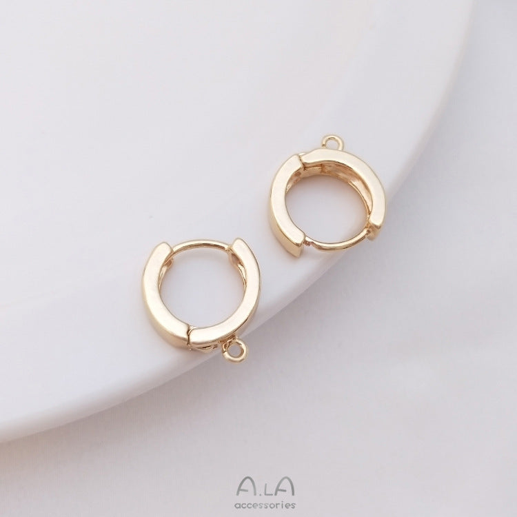 Gold-plated Color Retention Flat Ear Round Band Earrings