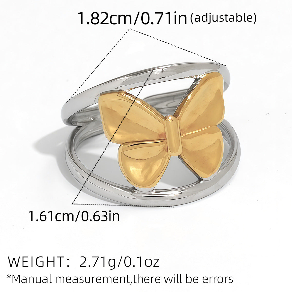 High-grade Light Luxury Packaging Female Design Hollow Butterfly Ring