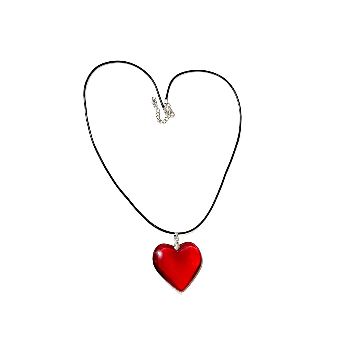 Women's Red Glass Love Pendant Personality Simple Clavicle Chain Necklaces
