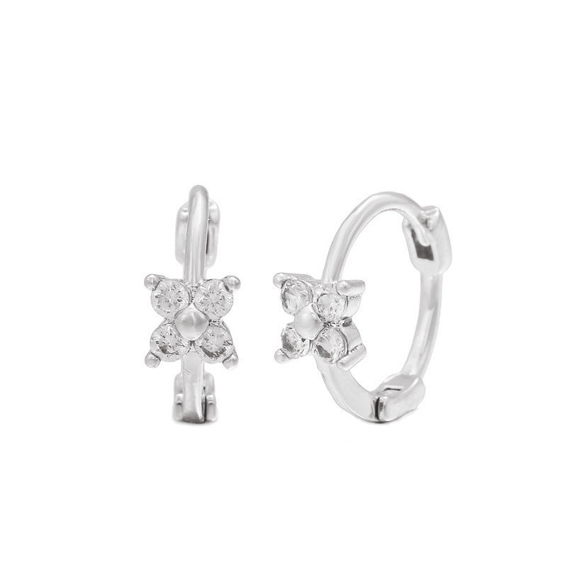 Exquisite Inlaid Zirconium Small Design Simple Ear Buckle