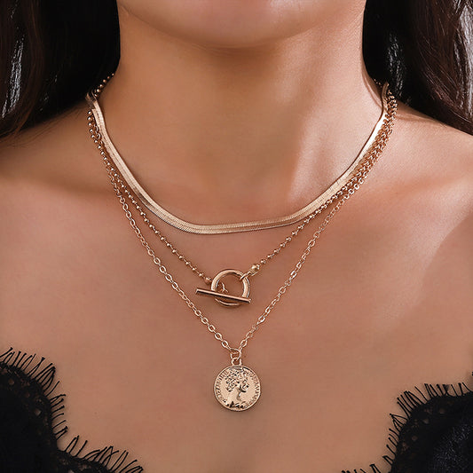 Interest Light Luxury Personality Fashion Chain Like Flat Necklaces