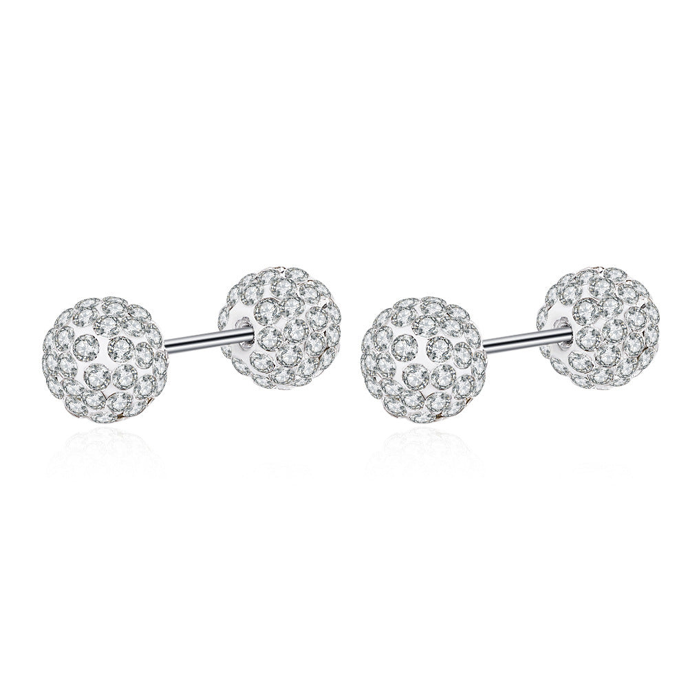 Women's For Tightening Buckle Double-headed Round Beads Earrings