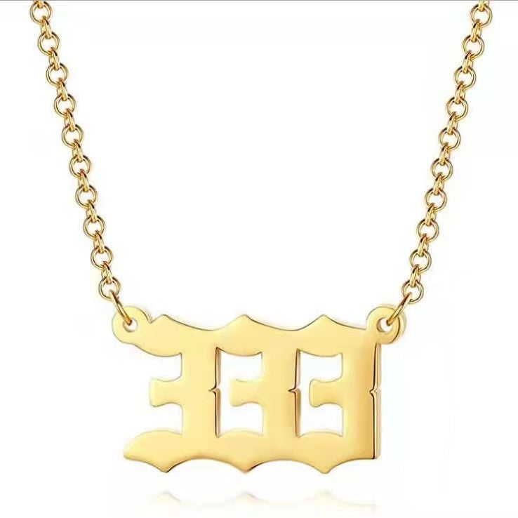 Women's Stainless Steel Lucky Digital Simple Titanium Necklaces