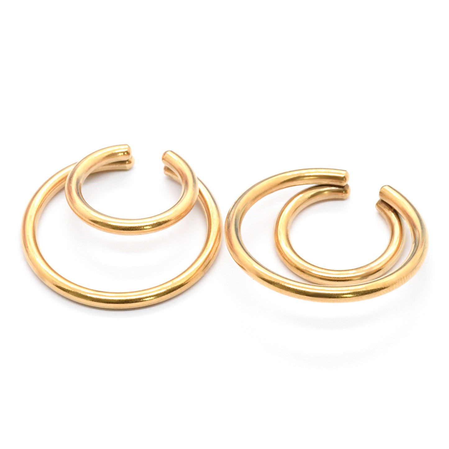 Korean Style Sense Of Design Golden Simple Circle Stainless Earrings
