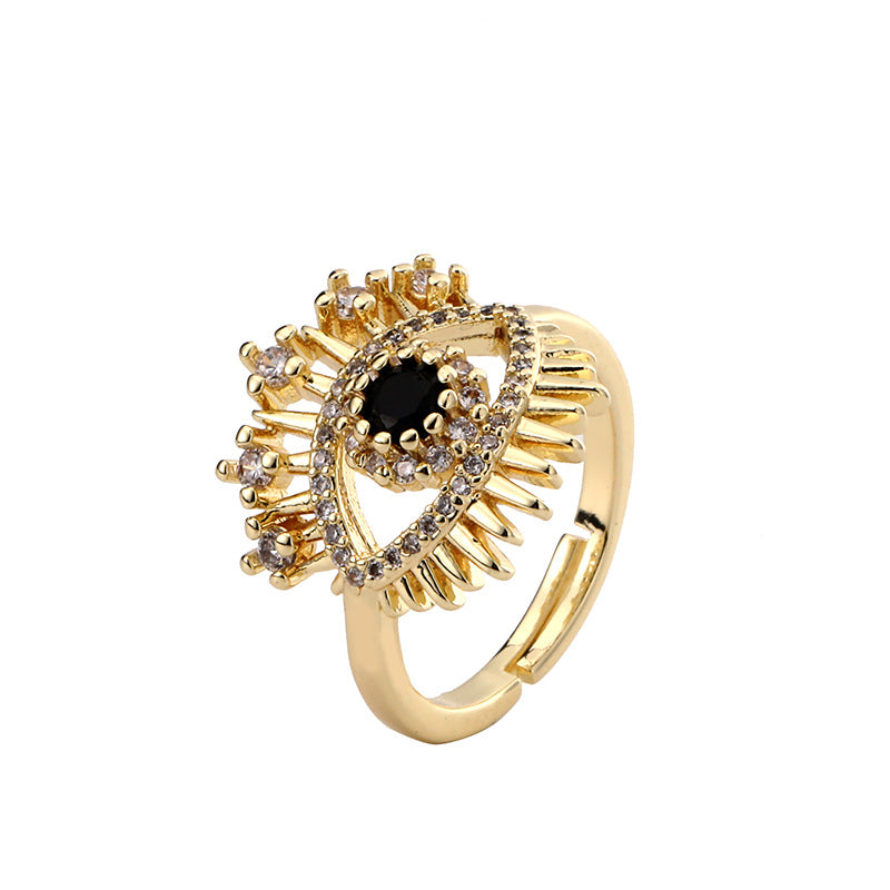 Fashion Personalized Minority Zircon Color Dripping Oil Rings