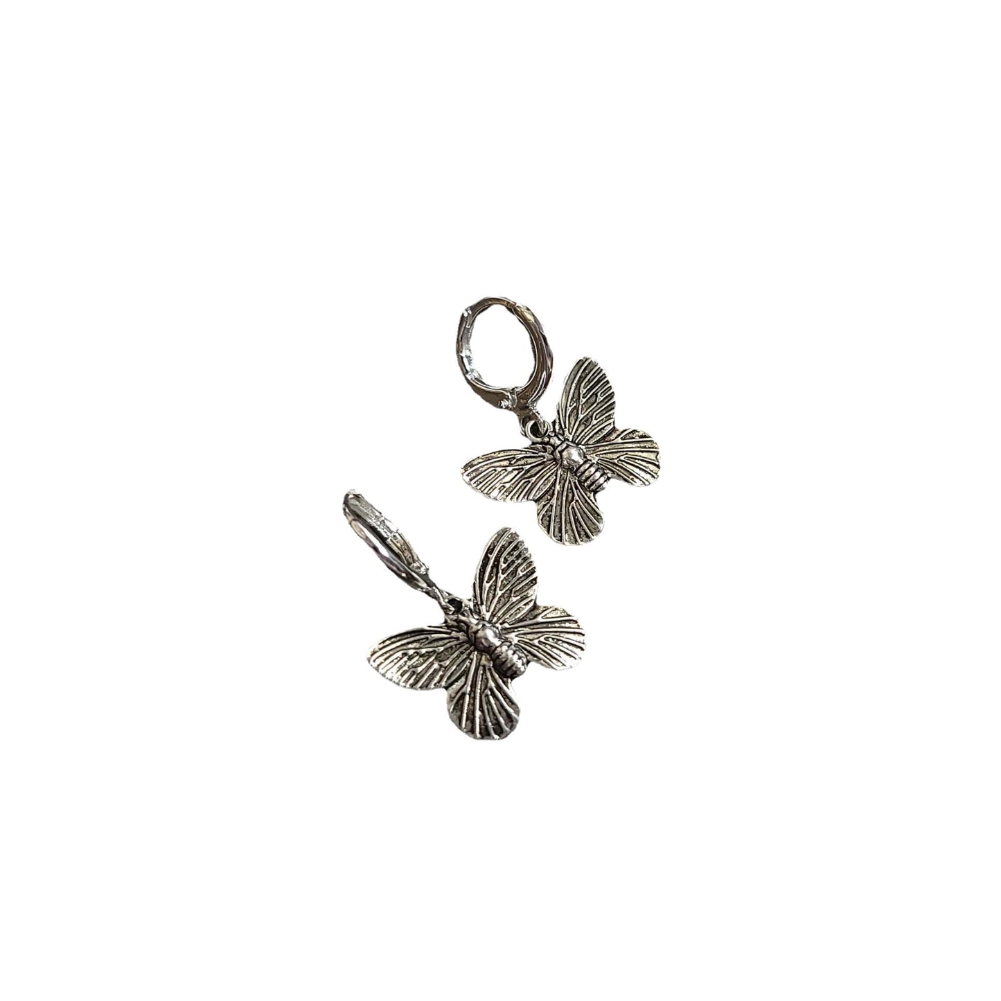 Slouchy Innovative New Butterfly Vintage Sier Earrings