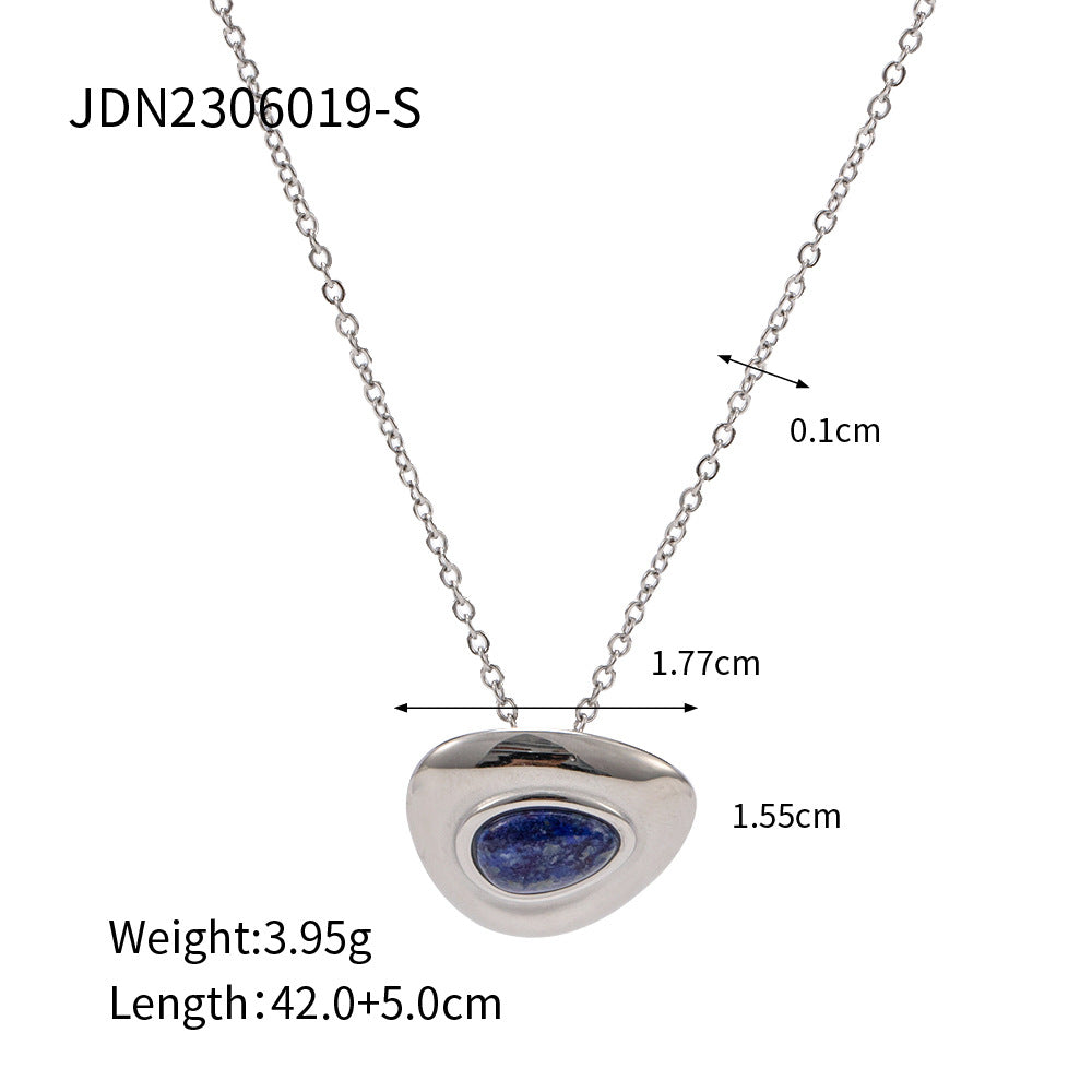 Summer Style French Vintage Inlaid Lapis Necklaces