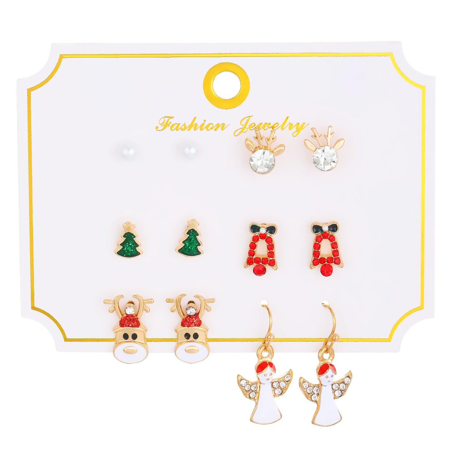 Christmas Suit Female Creative Cartoon Elk Snowflake Earrings