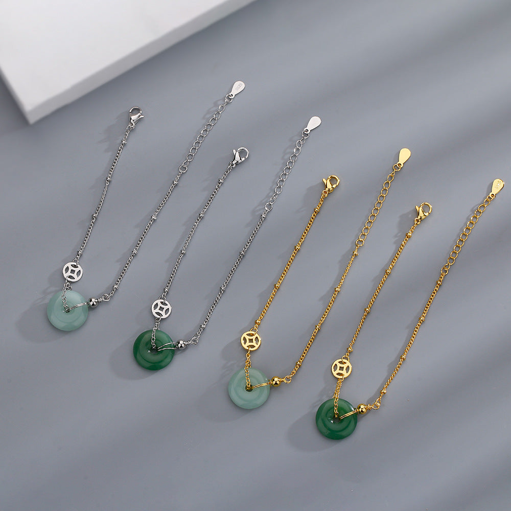Chinesische Jade-Kupfer-Armbänder im Retro-Nationalstil