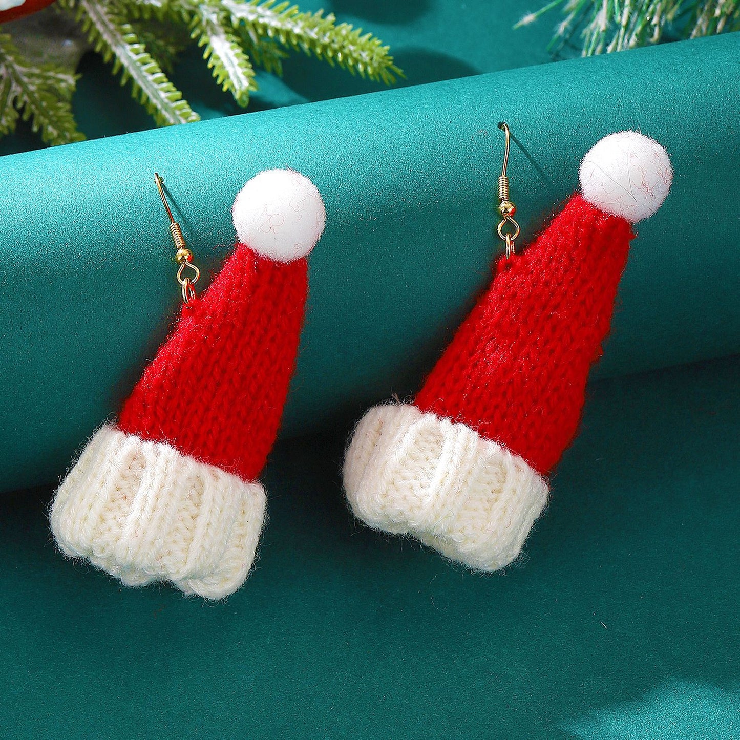 Christmas Style Knitted Wool Hat Scarf Earrings