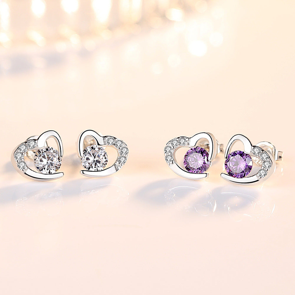Heart Korean Fashion Zircon Temperament Entry Lux Rings