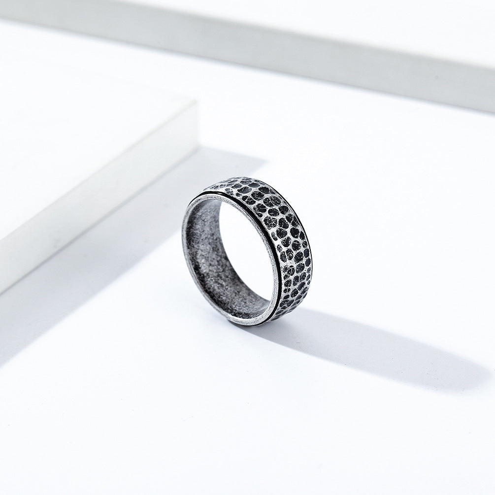 Pattern Moon Pit Titanium Steel Male And Rings
