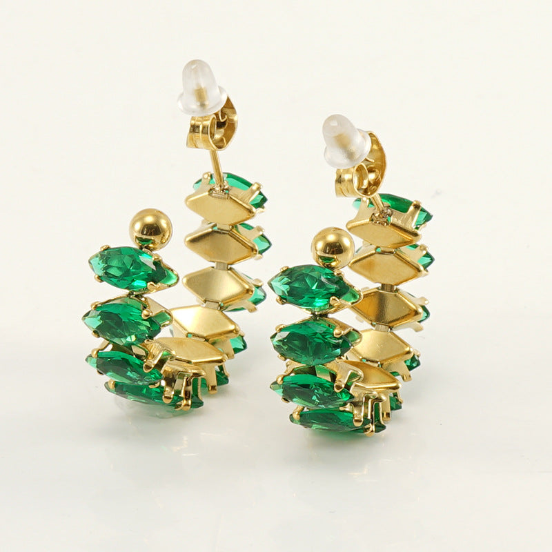 Women's Rhinestone Ear South America Fashionable Golden Titanium Light Rings