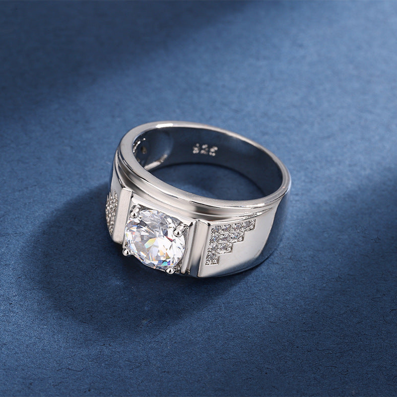 Men's Korean Luxury Full Diamond Closed Mouth Rings