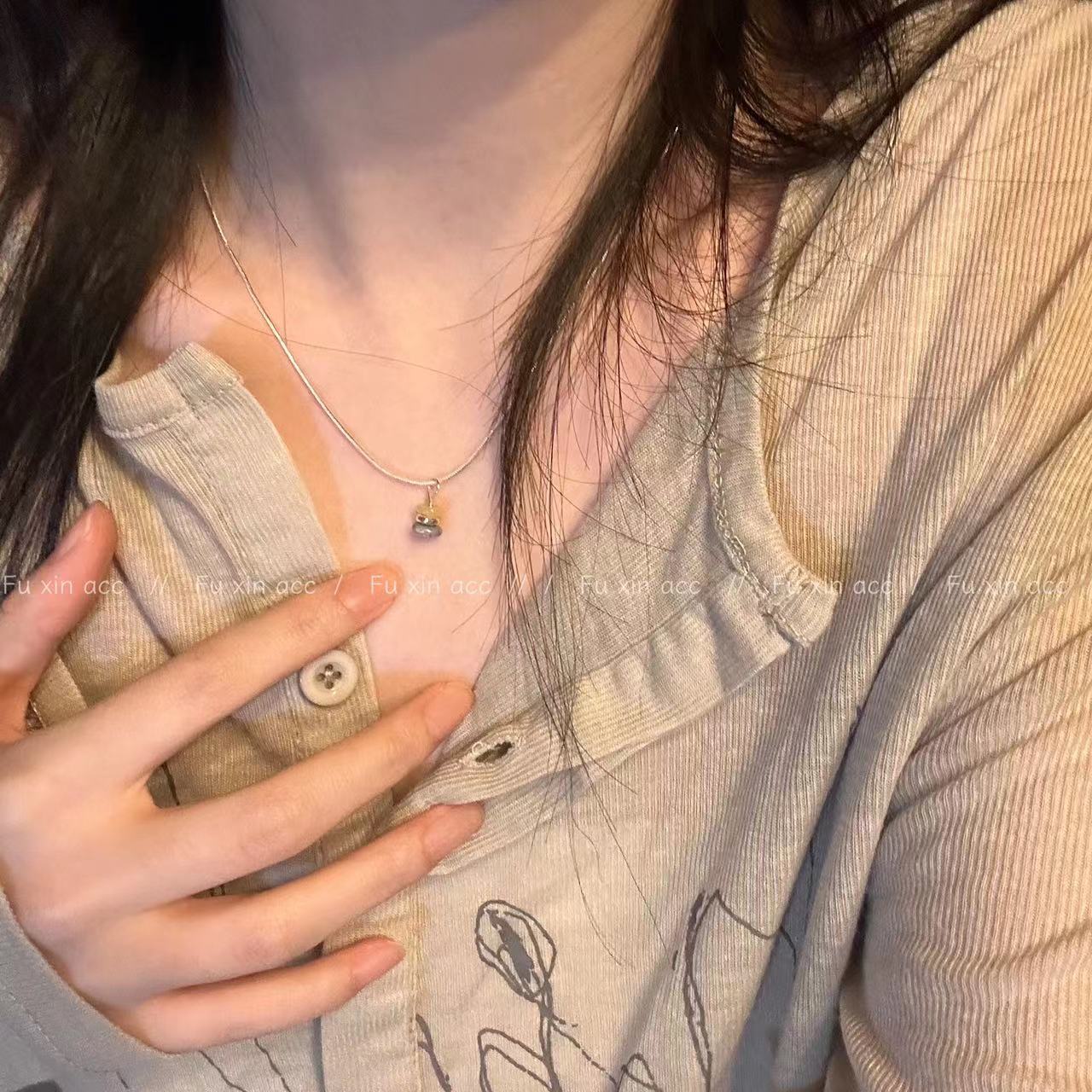 Fu Korean Style Aventurine Snake Bones Necklaces