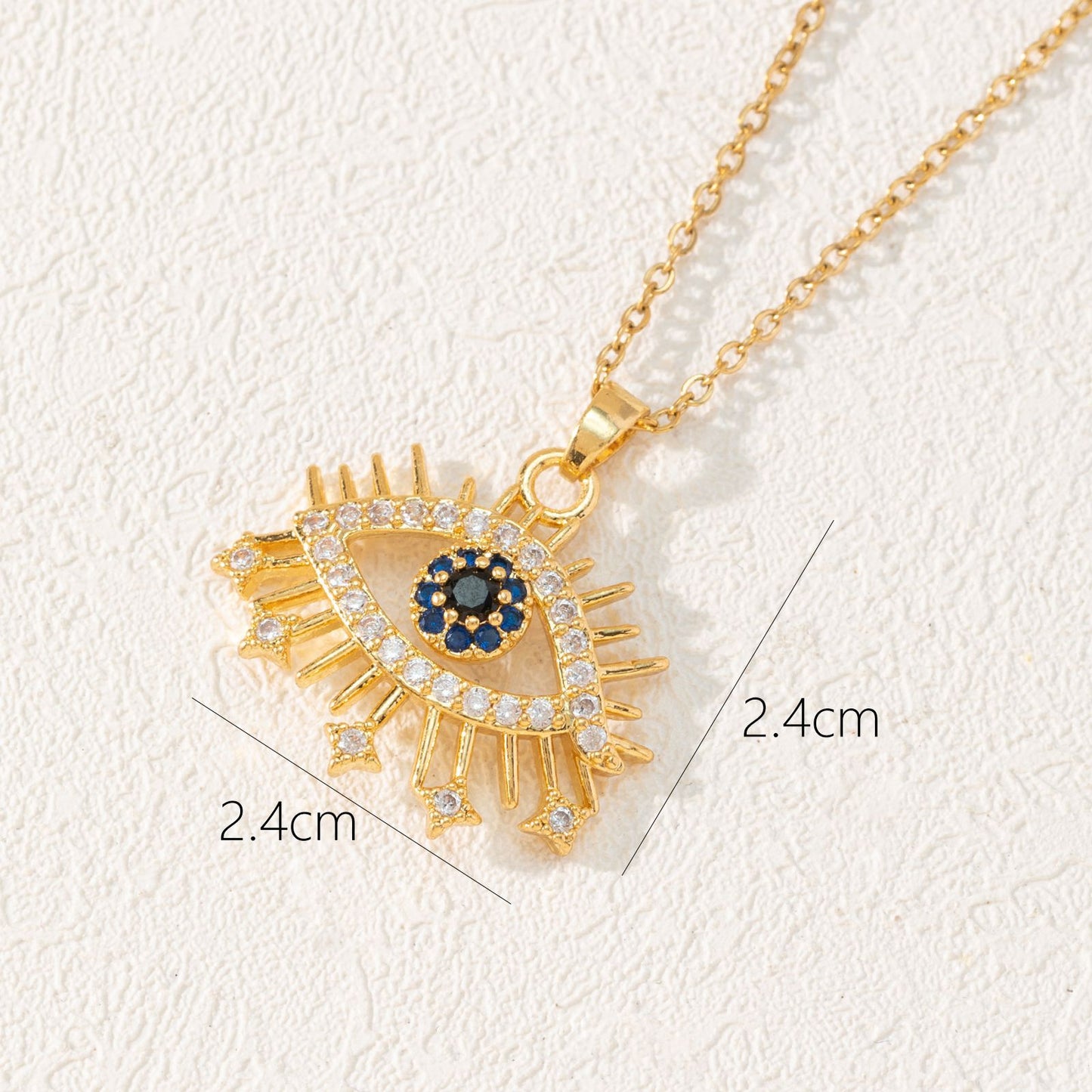 Style Fashion Dripping Zircon Eye Pendant Necklaces