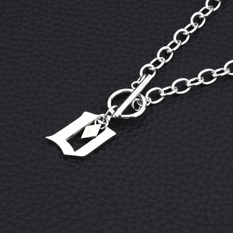 Chaîne de clavicule pendentif anglais colliers en acier titane
