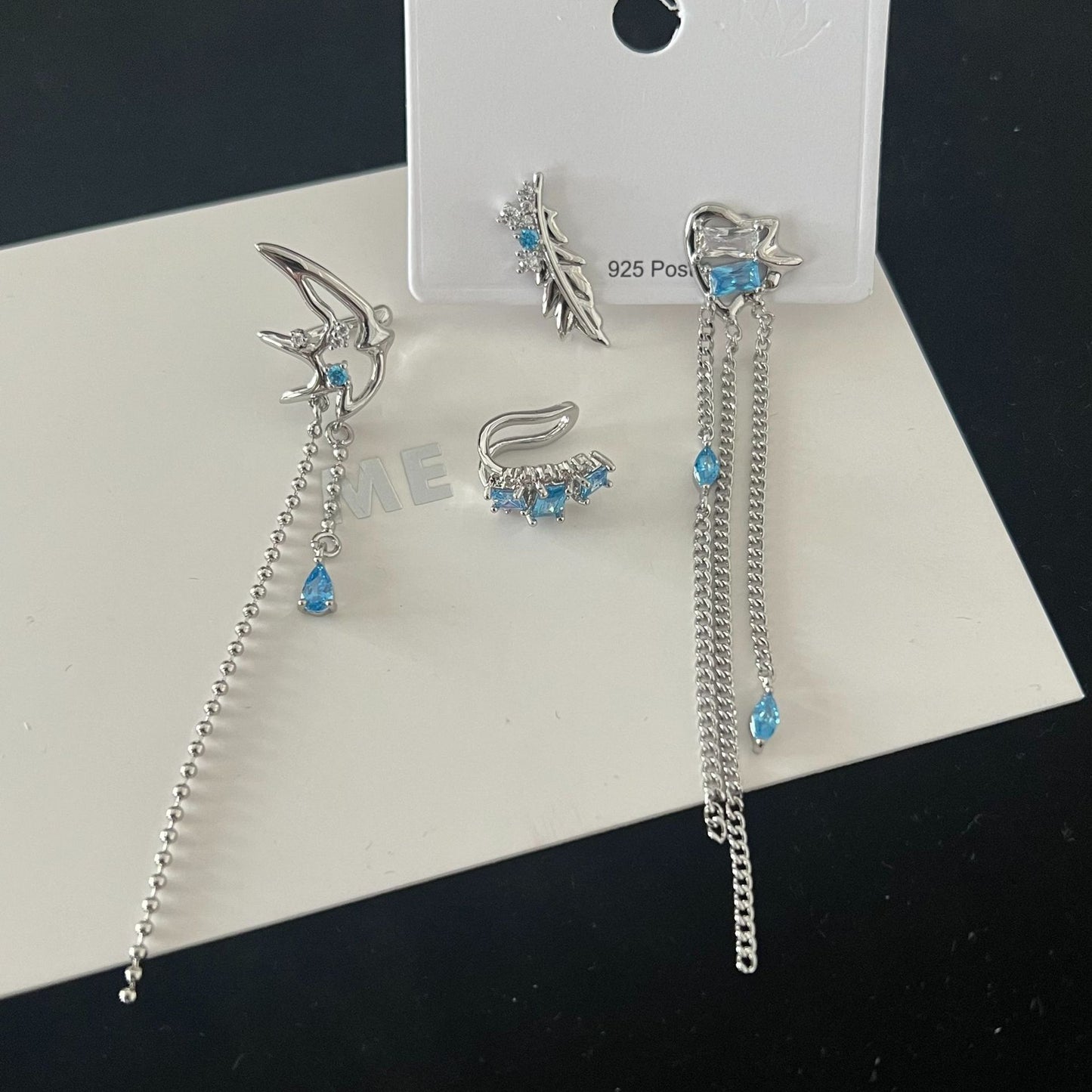 Color Zircon Earings Set Small And Simple Love Earrings