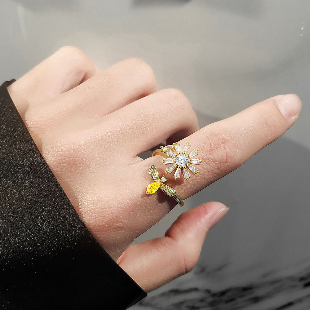 Bagues élégantes et personnalisées réglables pour femme abeille