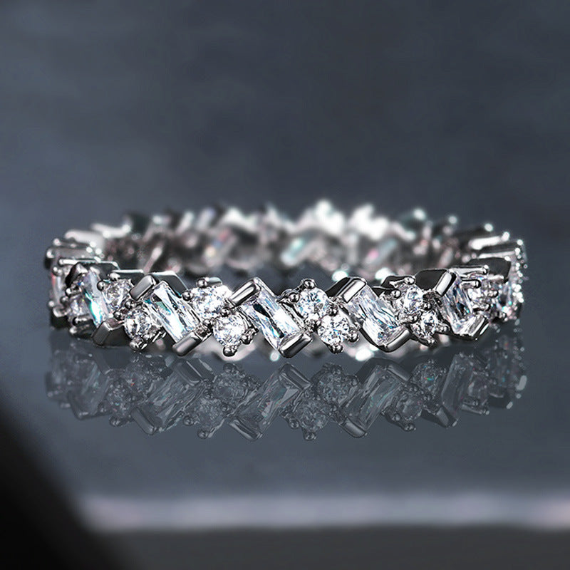 Trend quadratische Strass-Ringe für Damen mit Kupfereinlage