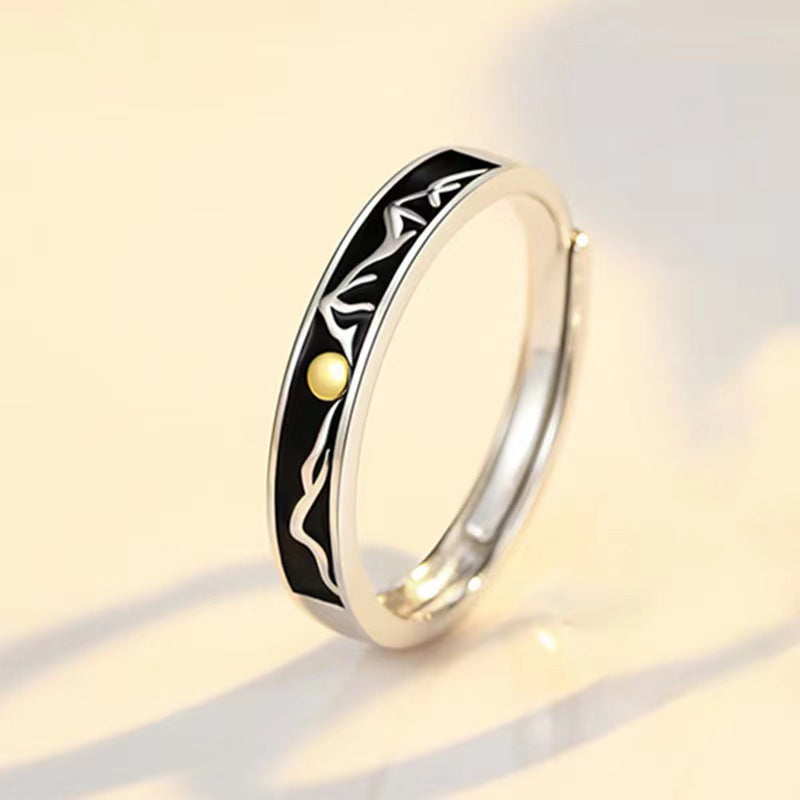 Women's & Men's & Sunset And Moon Couple Design Personality Rings