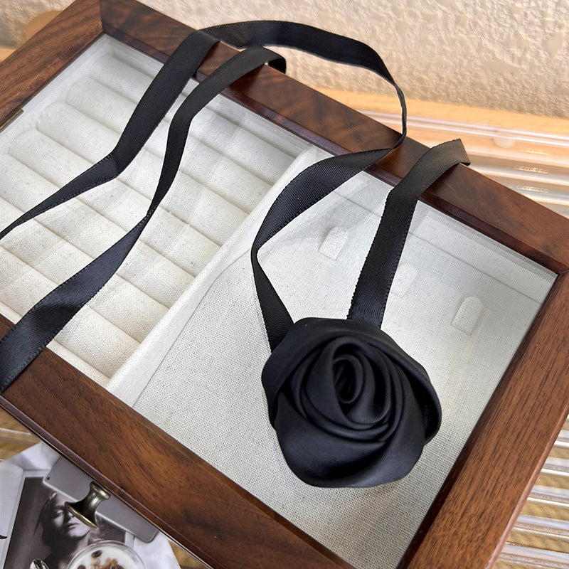 Damen-Schlüsselbein-Halsketten im Retro-Stil mit Rosen-Riemen und Schlüsselbein