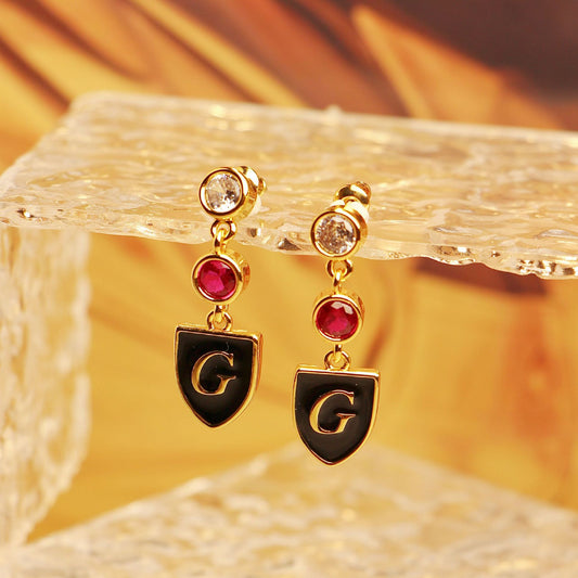 Affordable Luxury Fashion Letter Enamel Drip Glazed Earrings
