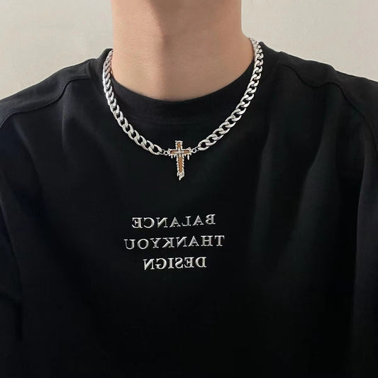 Women's & Men's Steel Sweater Design High-grade Chain Hip Necklaces